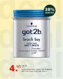 Schwarzkopf mass market GOT2B BEACH BOY matt paste surfer look 100 ml
